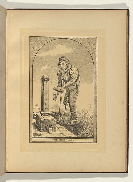 Artist: b'Whitelocke, Nelson P.' | Title: b'The shoeblack.' | Date: 1885 | Technique: b'lithograph, printed in colour, from two stones' Artist: b'Whitelocke, Nelson P.' | Title: b'The shoeblack.' | Date: 1885 | Technique: b'lithograph, printed in colour, from two stones'