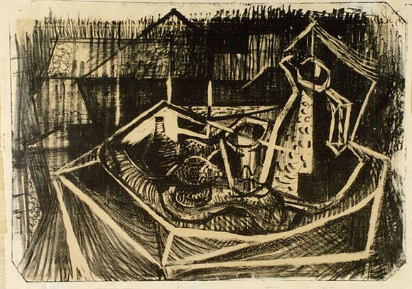 Artist: b'de Kesler, Thomas.' | Title: b'Still life.' | Date: 1961 | Technique: b'lithograph, printed in black ink, from one stone' | Copyright: b'\xc2\xa9 Thomas de Kessler' Artist: b'de Kesler, Thomas.' | Title: b'Still life.' | Date: 1961 | Technique: b'lithograph, printed in black ink, from one stone' | Copyright: b'\xc2\xa9 Thomas de Kessler'