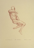 Artist: Gooch, Malcolm. | Title: St. Matthew | Date: 1989, 19 October | Technique: lithograph, printed in red ink, from one stone