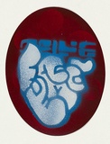 Title: b'BYRD sticker' | Date: 2009 | Technique: b'stencil, printed in colour aerosol paint, from multiple stencils'
