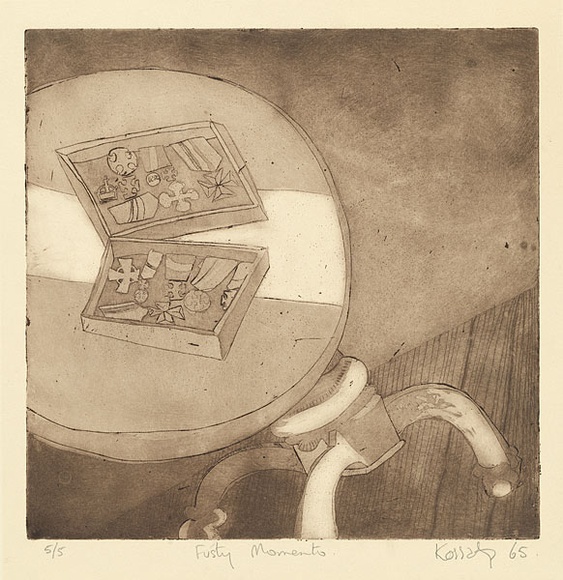 Title: b'Fusty momento' | Date: 1965 | Technique: b'etching and aquatint, printed in black ink with plate-tone, from one plate'