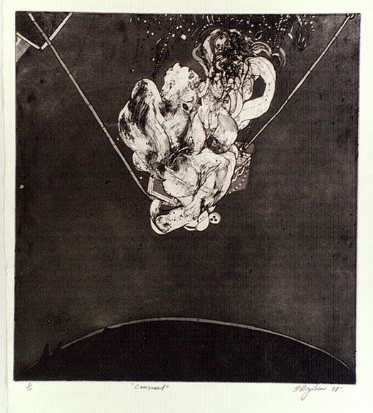 Artist: b'Moynihan, Danny.' | Title: b'Carousel' | Date: c.1968 | Technique: b'etching, printed in black ink, from one plate' Artist: b'Moynihan, Danny.' | Title: b'Carousel' | Date: c.1968 | Technique: b'etching, printed in black ink, from one plate'