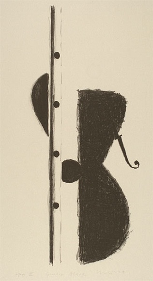 Artist: b'Lincoln, Kevin.' | Title: b'Guitar black' | Date: 1991 | Technique: b'lithograph, printed in black ink, from one stone' Artist: b'Lincoln, Kevin.' | Title: b'Guitar black' | Date: 1991 | Technique: b'lithograph, printed in black ink, from one stone'