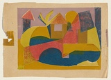 Title: The red bridge | Date: c. 1955 | Technique: screenprint, printed in colour, from multiple stencils
