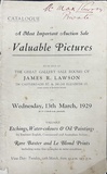 Title: Valuable pictures ... Etchings ... Baxter and Le Blond Prints. James R. Lawson, 1929