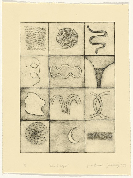 Artist: b'Burns, Tim.' | Title: b'Landscape.' | Date: 1992, July | Technique: b'collograph, printed in black ink with plate-tone, from one plate' Artist: b'Burns, Tim.' | Title: b'Landscape.' | Date: 1992, July | Technique: b'collograph, printed in black ink with plate-tone, from one plate'