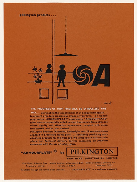 Title: b'The progress of your firm' | Date: 1980 | Technique: b'screenprint, printed in black and white ink, from two stencils'