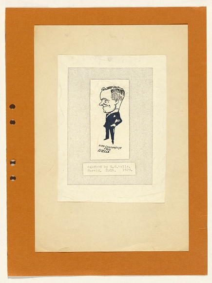 Artist: b'Wells, S.G.' | Title: b'(Portrait of J.A.Gardner in cartoon form by S.G.Wells).' | Date: 1929 | Technique: b'photocopy' Artist: b'Wells, S.G.' | Title: b'(Portrait of J.A.Gardner in cartoon form by S.G.Wells).' | Date: 1929 | Technique: b'photocopy'