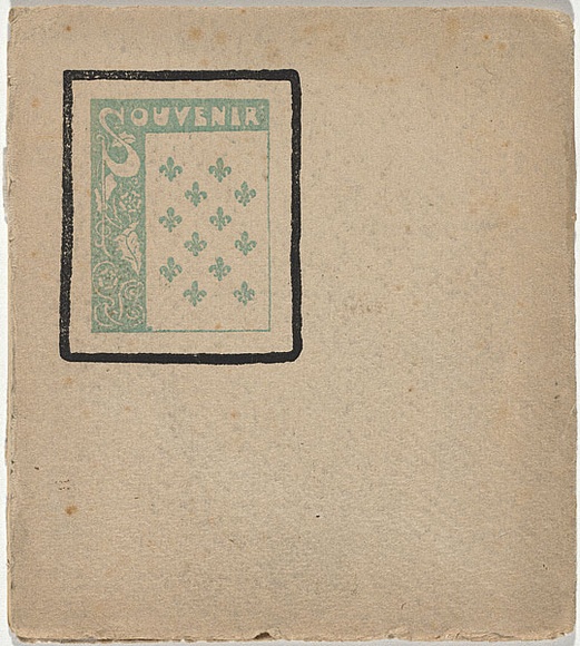 Artist: b'Young, Blamire.' | Title: b'Back cover: Souvenir.' | Date: 1898 | Technique: b'woodcut, printed in black ink, from one block' Artist: b'Young, Blamire.' | Title: b'Back cover: Souvenir.' | Date: 1898 | Technique: b'woodcut, printed in black ink, from one block'