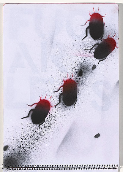 Title: b'Chickenpox' | Date: 2003-2004 | Technique: b'stencil, printed with colour aerosol paint, from multiple stencils'