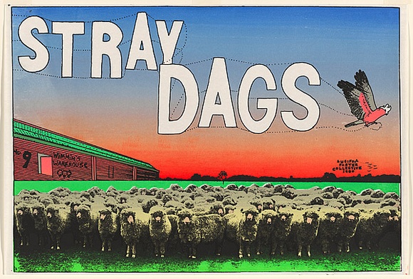 Artist: b'Lane, Leonie.' | Title: b'Stray dags (Band).' | Date: 1980 | Technique: b'screenprint, printed in colour, from five stencils' | Copyright: b'\xc2\xa9 Leonie Lane' Artist: b'Lane, Leonie.' | Title: b'Stray dags (Band).' | Date: 1980 | Technique: b'screenprint, printed in colour, from five stencils' | Copyright: b'\xc2\xa9 Leonie Lane'