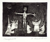 Artist: Wienholt, Anne. | Title: Crucifixion | Date: 1948 | Technique: engraving and aquatint, printed in black ink, from one copper plate