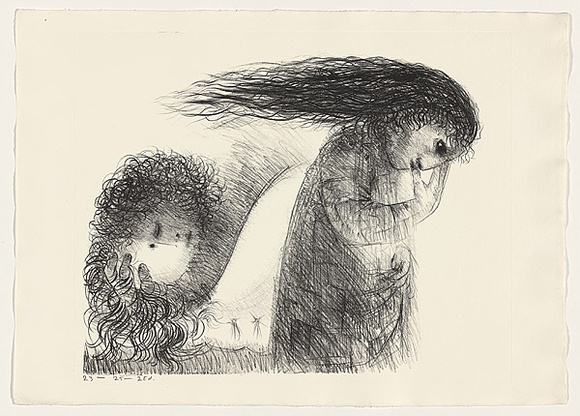 Artist: b'BOYD, Arthur' | Title: b'St Francis when young turning aside.' | Date: (1965) | Technique: b'lithograph, printed in black ink, from one plate' | Copyright: b'This work appears on screen courtesy of Bundanon Trust' Artist: b'BOYD, Arthur' | Title: b'St Francis when young turning aside.' | Date: (1965) | Technique: b'lithograph, printed in black ink, from one plate' | Copyright: b'This work appears on screen courtesy of Bundanon Trust'