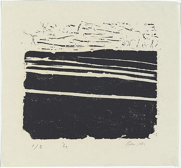 Artist: b'MADDOCK, Bea' | Title: b'Shore' | Date: 1962 | Technique: b'plaster-cut, printed in black ink by hand-burnishing, from one plaster block' Artist: b'MADDOCK, Bea' | Title: b'Shore' | Date: 1962 | Technique: b'plaster-cut, printed in black ink by hand-burnishing, from one plaster block'