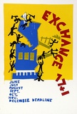 Artist: SYDNEY UNIVERSITY ARCHITECTURE SOCIETY | Title: Exchange 77 + 1. | Date: 1978 | Technique: screenprint, printed in colour, from four stencils