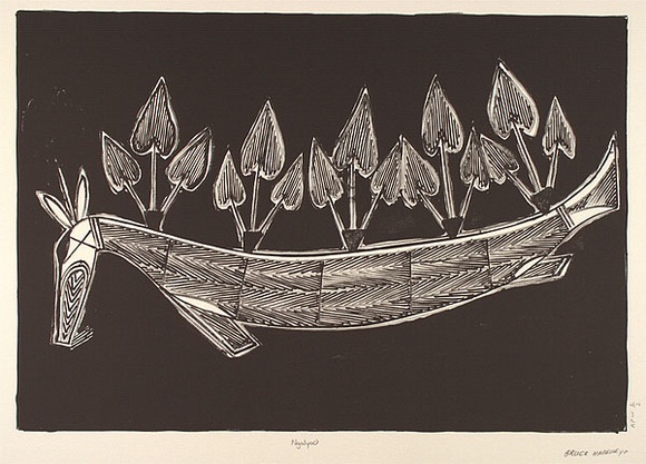 Artist: b'Nabegeyo, Bruce.' | Title: b'Ngalyod' | Date: 2000, October - November | Technique: b'lithograph, printed in black ink, from one stone' Artist: b'Nabegeyo, Bruce.' | Title: b'Ngalyod' | Date: 2000, October - November | Technique: b'lithograph, printed in black ink, from one stone'