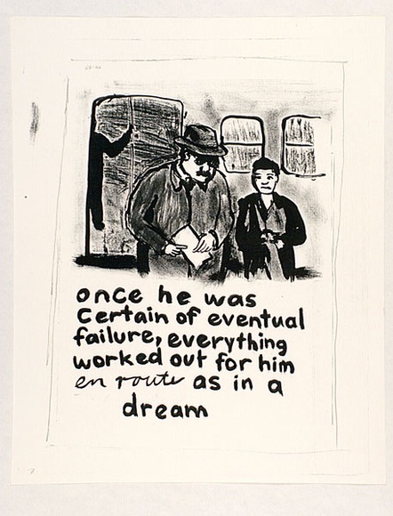 Artist: b'Heyes, Ken.' | Title: b'once he was certain of eventual failure, everything worked out for him en route as in a dream.' | Date: 1984 | Technique: b'photocopy' Artist: b'Heyes, Ken.' | Title: b'once he was certain of eventual failure, everything worked out for him en route as in a dream.' | Date: 1984 | Technique: b'photocopy'