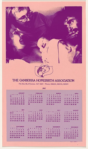 Artist: b'Ainsworth, Norman.' | Title: b'Homebirth calendar.' | Date: (1981) | Technique: b'screenprint, printed in colour, from multiple stencils' Artist: b'Ainsworth, Norman.' | Title: b'Homebirth calendar.' | Date: (1981) | Technique: b'screenprint, printed in colour, from multiple stencils'