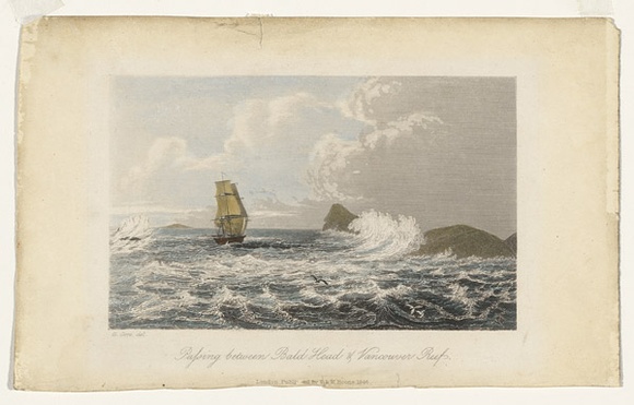 Title: b'Passing between Bald Head and Vancouver Reef' | Date: c.1846 | Technique: b'engraving, printed in black ink, from one plate' Title: b'Passing between Bald Head and Vancouver Reef' | Date: c.1846 | Technique: b'engraving, printed in black ink, from one plate'