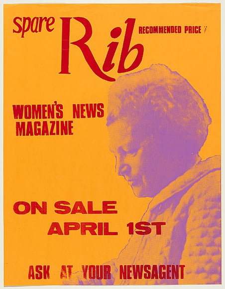 Artist: b'UNKNOWN' | Title: bSpare rib women's news magazine | Date: 1976 | Technique: b'screenprint, printed in colour, from multiple stencils' Artist: b'UNKNOWN' | Title: bSpare rib women's news magazine | Date: 1976 | Technique: b'screenprint, printed in colour, from multiple stencils'