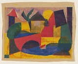 Title: The red bridge | Date: c. 1955 | Technique: screenprint, printed in colour, from multiple stencils