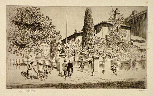 Artist: b'LINDSAY, Lionel' | Title: b'Old Education Department from the Lands Office' | Date: 1936 | Technique: b'etching and drypoint, printed in brown ink with plate-tone, from one plate' | Copyright: b'Courtesy of the National Library of Australia' Artist: b'LINDSAY, Lionel' | Title: b'Old Education Department from the Lands Office' | Date: 1936 | Technique: b'etching and drypoint, printed in brown ink with plate-tone, from one plate' | Copyright: b'Courtesy of the National Library of Australia'