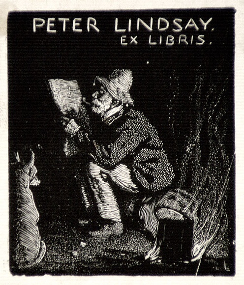 Artist: b'LINDSAY, Lionel' | Title: b'Book plate: Peter Lindsay' | Date: 1923 | Technique: b'wood-engraving, printed in black ink, from one block' | Copyright: b'Courtesy of the National Library of Australia' Artist: b'LINDSAY, Lionel' | Title: b'Book plate: Peter Lindsay' | Date: 1923 | Technique: b'wood-engraving, printed in black ink, from one block' | Copyright: b'Courtesy of the National Library of Australia'
