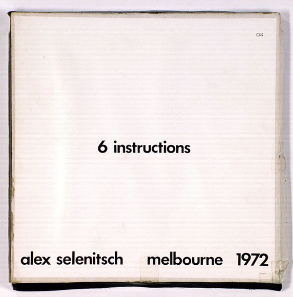 Artist: b'SELENITSCH, Alex' | Title: b'6 Instructions.' | Date: 1972 | Technique: b'screenprint, printed in black ink, from one screen' Artist: b'SELENITSCH, Alex' | Title: b'6 Instructions.' | Date: 1972 | Technique: b'screenprint, printed in black ink, from one screen'