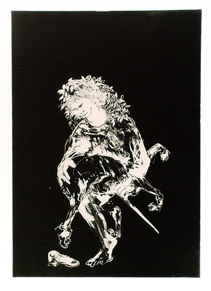 Artist: b'BOYD, Arthur' | Title: bThe Unicorn's Love Dance. | Date: 1973-74 | Technique: b'etching, printed in black ink, from one plate' | Copyright: b'Reproduced with permission of Bundanon Trust' Artist: b'BOYD, Arthur' | Title: bThe Unicorn's Love Dance. | Date: 1973-74 | Technique: b'etching, printed in black ink, from one plate' | Copyright: b'Reproduced with permission of Bundanon Trust'