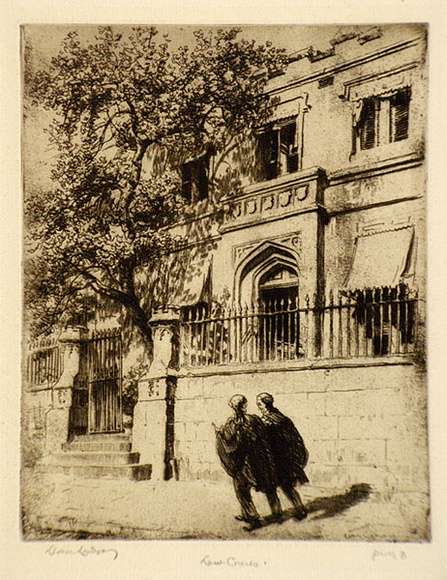 Artist: b'LINDSAY, Lionel' | Title: b'The Law Courts' | Date: 1922 | Technique: b'etching and aquatint, printed in brown ink, from one plate' | Copyright: b'Courtesy of the National Library of Australia' Artist: b'LINDSAY, Lionel' | Title: b'The Law Courts' | Date: 1922 | Technique: b'etching and aquatint, printed in brown ink, from one plate' | Copyright: b'Courtesy of the National Library of Australia'