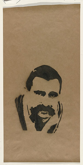 Artist: b'HAHA,' | Title: b'Yassar + Pauline + Ray + Big Merv (#4 - Big Merv).' | Date: 2004 | Technique: b'stencil, printed in black ink, from one stencil' Artist: b'HAHA,' | Title: b'Yassar + Pauline + Ray + Big Merv (#4 - Big Merv).' | Date: 2004 | Technique: b'stencil, printed in black ink, from one stencil'