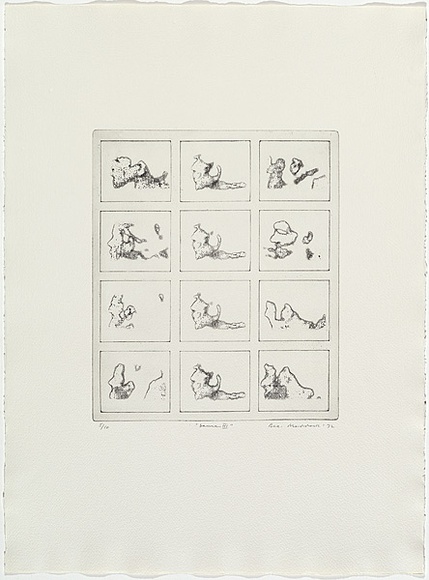Artist: b'MADDOCK, Bea' | Title: b'Game III' | Date: 1972 | Technique: b'photo-etching and burnishing, printed in black ink' Artist: b'MADDOCK, Bea' | Title: b'Game III' | Date: 1972 | Technique: b'photo-etching and burnishing, printed in black ink'