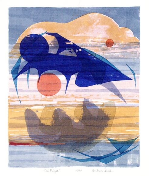 Artist: b'Brash, Barbara.' | Title: b'Sea Fringe.' | Date: 1963 | Technique: b'screenprint, printed in colour, from eight stencils' Artist: b'Brash, Barbara.' | Title: b'Sea Fringe.' | Date: 1963 | Technique: b'screenprint, printed in colour, from eight stencils'