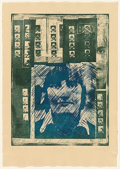 Title: b'The stages of T.P.: see you soon' | Date: 1979 | Technique: b'photo-etching, printed in colour, from multiple plates'
