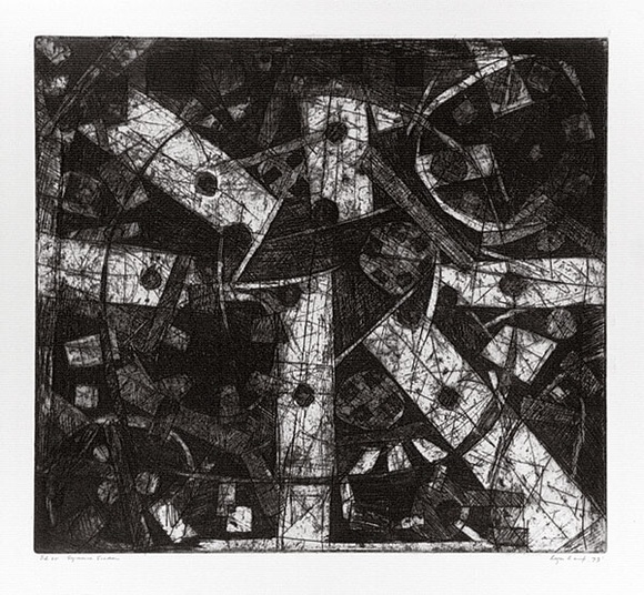 Artist: b'Kemp, Roger.' | Title: b'Sequence sixteen' | Date: 1972 | Technique: b'etching and aquatint, printed with plate-tone, from one plate' Artist: b'Kemp, Roger.' | Title: b'Sequence sixteen' | Date: 1972 | Technique: b'etching and aquatint, printed with plate-tone, from one plate'