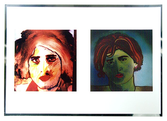 Artist: b'SHOMALY, Alberr' | Title: b'Double portrait - one on Melanex' | Date: 1973 | Technique: b'offset-lithograph' Artist: b'SHOMALY, Alberr' | Title: b'Double portrait - one on Melanex' | Date: 1973 | Technique: b'offset-lithograph'