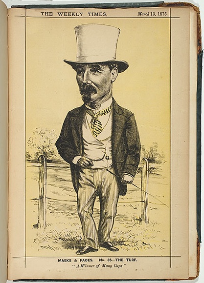 Title: b'The turf [Mr John Tait].' | Date: 13 March 1875 | Technique: b'lithograph, printed in colour, from multiple stones'