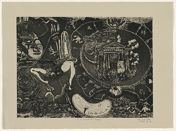Title: b'Tie me kangaroo down Guiseppe' | Date: 1992- 1996 | Technique: b'etching, aquatint and drypoint, printed in black ink, from one plate'