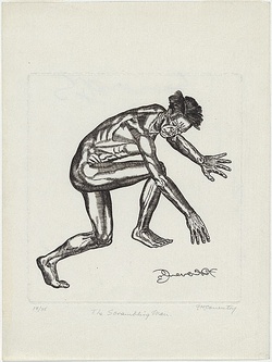 Artist: Coventry, Frederick. | Title: The scrambling man. | Date: 1929-30 | Technique: engraving, printed in black ink, from one copper plate