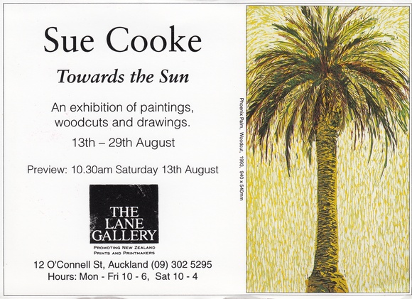 Sue Cooke: Towards the sun. An exhibition of paintings, woodcuts and drawings.