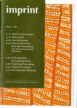 Artist: Print Council of Australia. | Title: Periodical | Imprint. Melbourne: Print Council of Australia, vol. 51, no.3,  2016 | Date: 2016
