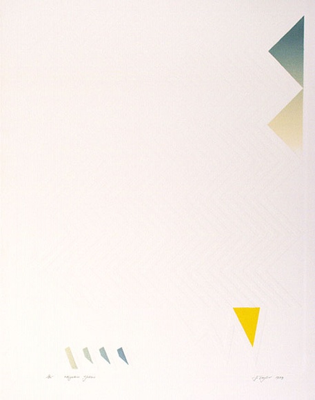 Artist: b'Taylor, James.' | Title: b'Negative yellow' | Date: 1973 | Technique: b'etching, printed in colour, from multiple plates; embossing' Artist: b'Taylor, James.' | Title: b'Negative yellow' | Date: 1973 | Technique: b'etching, printed in colour, from multiple plates; embossing'