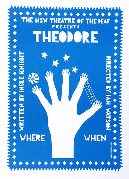 Artist: b'Stejskal, Josef Lada.' | Title: b'The NSW Theatre for the Death presents Theodore. Writted by Ingle Knight. Directed by Ian Watson.' | Date: 1981 | Technique: b'screenprint' Artist: b'Stejskal, Josef Lada.' | Title: b'The NSW Theatre for the Death presents Theodore. Writted by Ingle Knight. Directed by Ian Watson.' | Date: 1981 | Technique: b'screenprint'