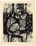 Title: Riders to the sea. No 1. lament | Date: 1962 | Technique: linocut, printed in black ink, from one block