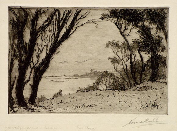 Artist: b'Bull, Norma C.' | Title: b'Bestenoore.' | Date: c.1940 | Technique: b'etching, printed in black ink with plate-tone, from one plate' Artist: b'Bull, Norma C.' | Title: b'Bestenoore.' | Date: c.1940 | Technique: b'etching, printed in black ink with plate-tone, from one plate'