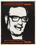 Artist: Villazon, Jorge. | Title: with the strength of being majoity, with the revolutionary's passion' Venceremos. | Date: 1975 | Technique: screenprint, printed in colour, from two stencils