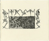 Title: Not titled [two figures with fishing net] | Technique: etching, printed in black ink, from shaped plate
