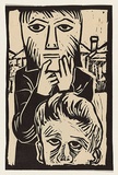 Title: The mask | Date: 1957 | Technique: linocut, printed in black ink, from one block