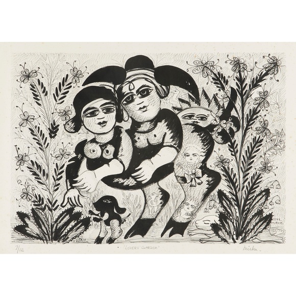 Artist: Mora, Mirka. | Title: Lovers garden. | Date: 1977 (dated)