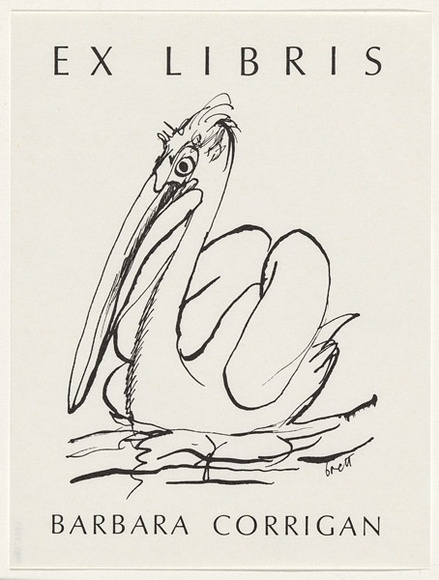 Artist: b'Whiteley, Brett.' | Title: b'Bookplate: Barbara Corrigan' | Technique: b'offset-lithograph, printed in black ink, from one plate' | Copyright: b'This work appears on the screen courtesy of the estate of Brett Whiteley' Artist: b'Whiteley, Brett.' | Title: b'Bookplate: Barbara Corrigan' | Technique: b'offset-lithograph, printed in black ink, from one plate' | Copyright: b'This work appears on the screen courtesy of the estate of Brett Whiteley'